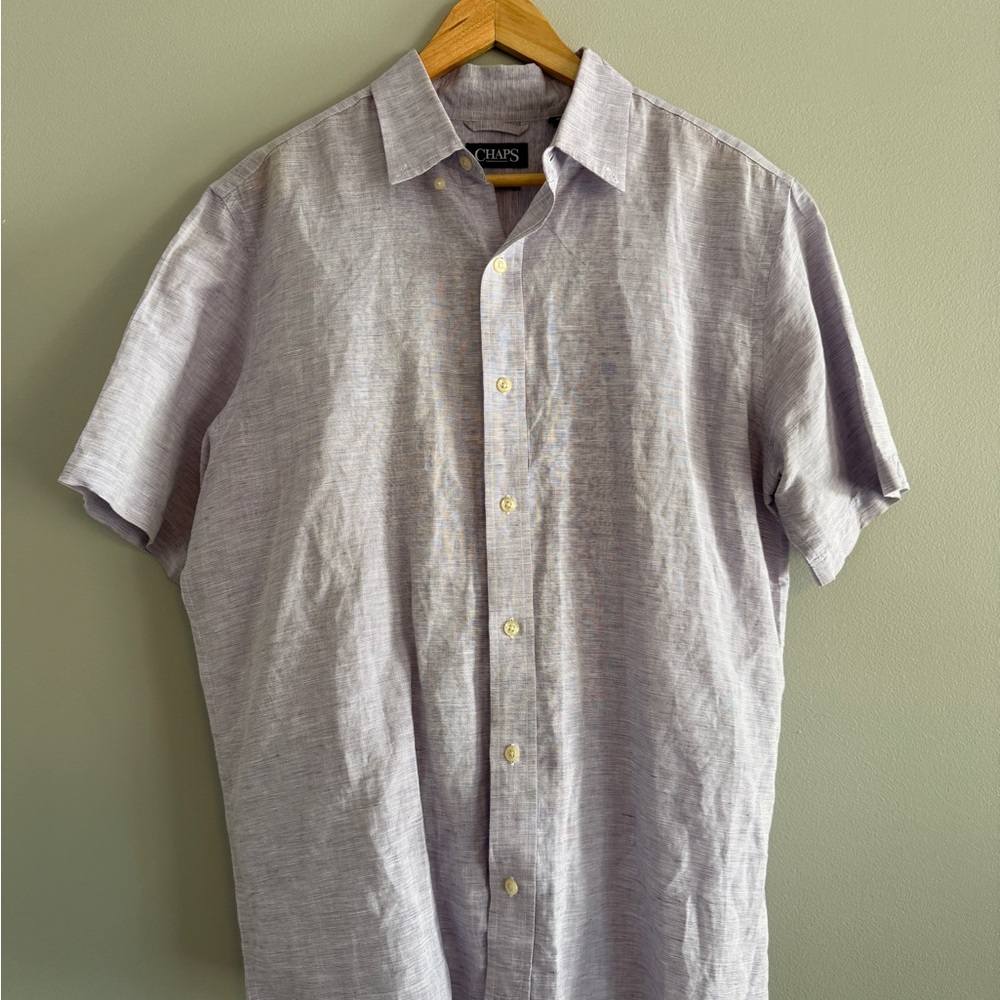 Chaps Light Purple Casual Button Down Shirt